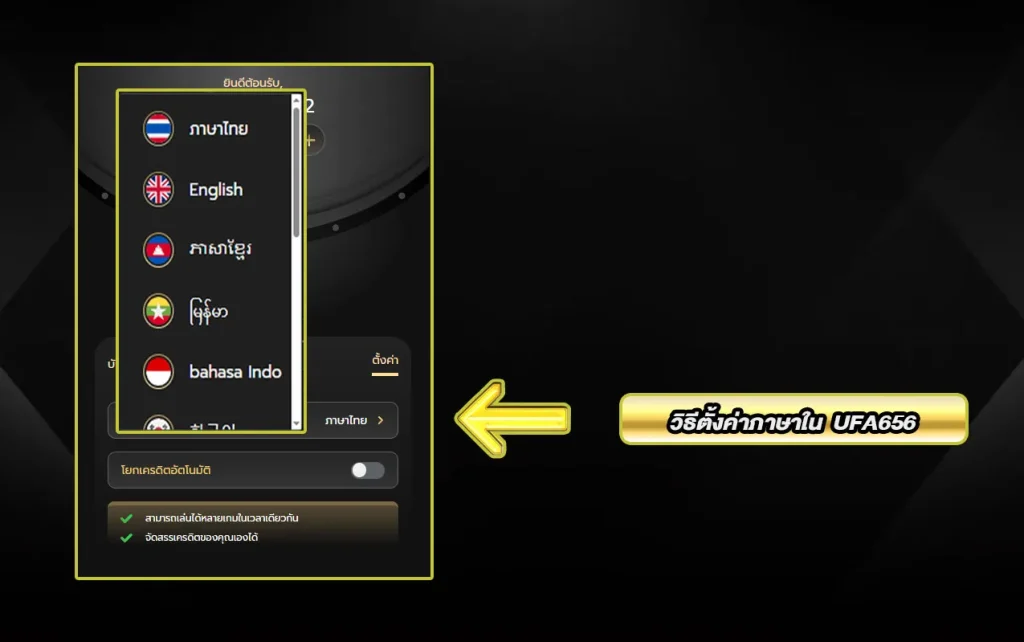 ตั้งค่าภาษา UFA656